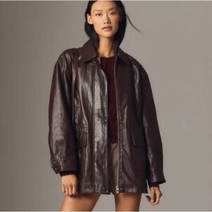 Anthropologie Dark Brown Leather Jacket